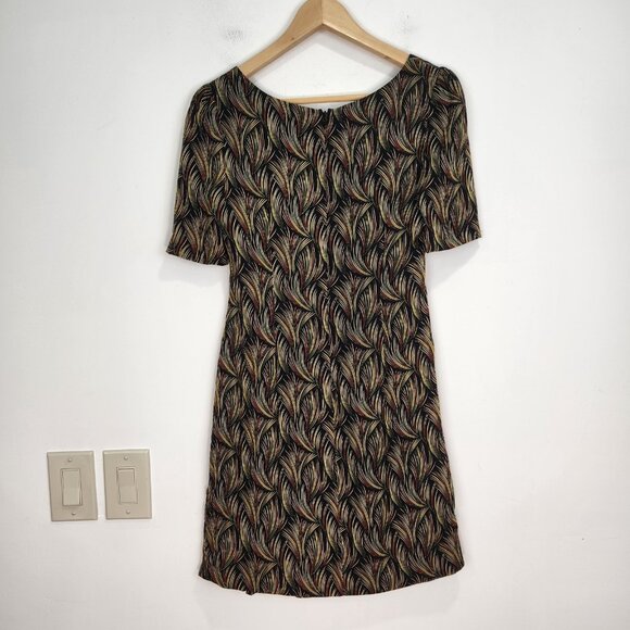 Moulinette Soeurs Silk Dress 2 Multicolor Botanical Print Short Sleeve Pleated - Picture 2 of 9